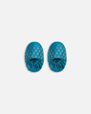 Booties- Sky Blue Brocade