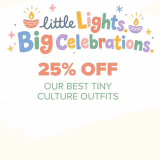 A promotional graphic with the text 'little Lights Big Celebrations. 25% OFF.