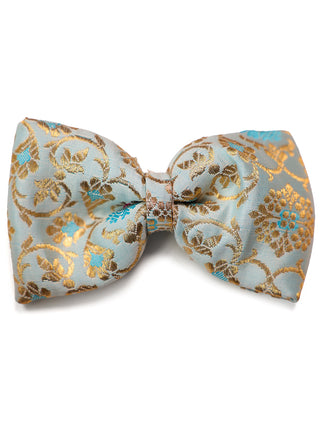 Bow Headband Sea Blue Brocade