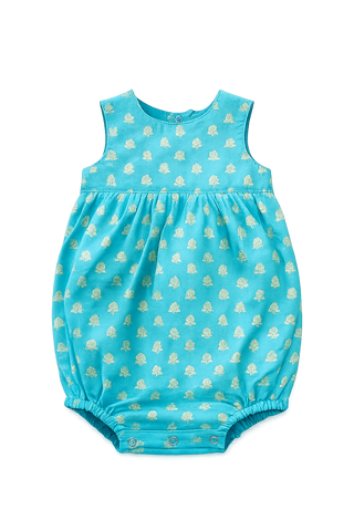 Baby Blue Ocean Color Indian Romper, Front View