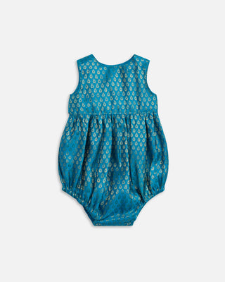 Baby Sky Blue Indian Romper, Front View