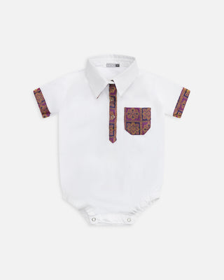 The Sebastian Brocade Collared Shirt- Plum Brocade