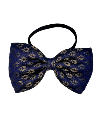 Bow- Midnight Blue Brocade