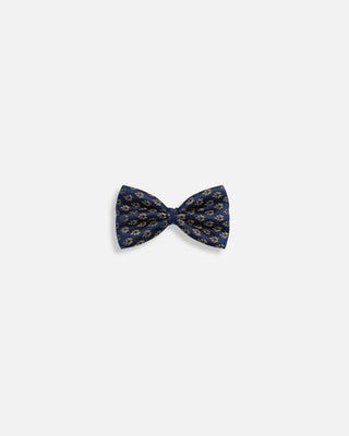 Bow- Midnight Blue Brocade