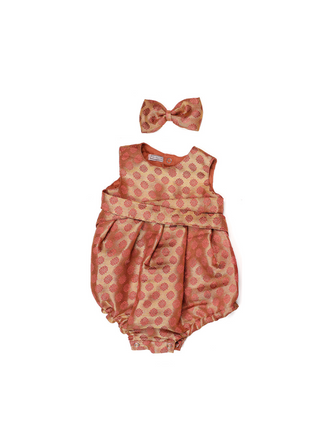 Twirl and Play Romper with Bow - Blush Gold