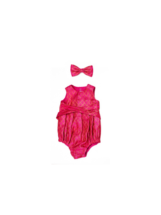 Twirl and Play Romper with Bow- Hot Pink